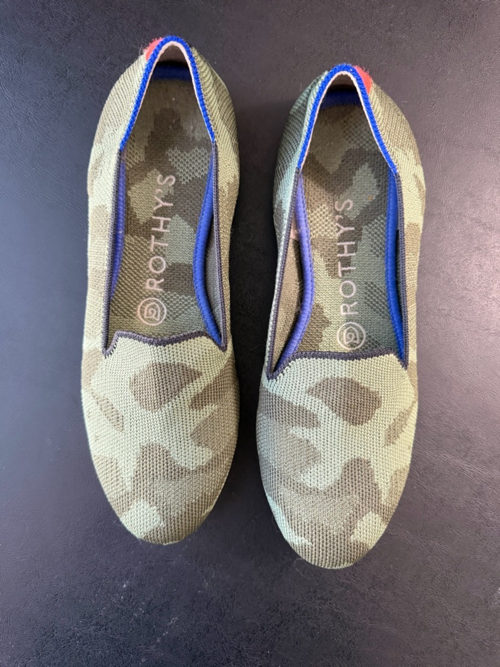 Rothy's loafer olive green Camouflage Slip-On Shoes flats knit washable Size 6.5 - Picture 5 of 10